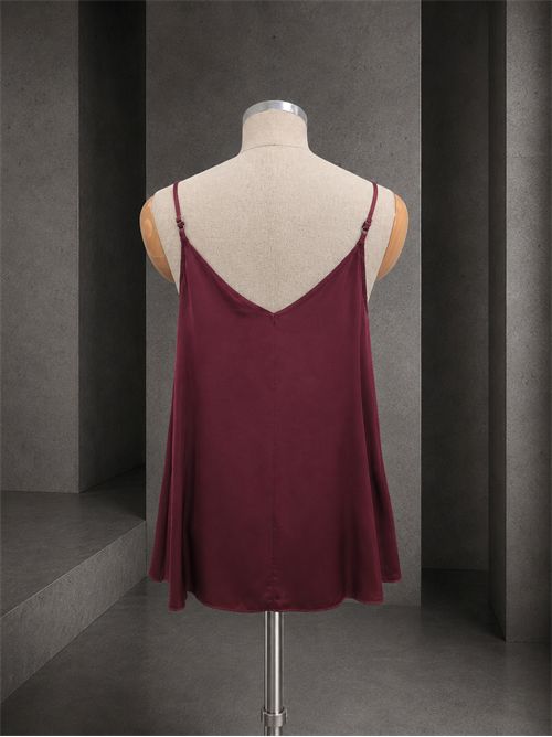 top spallino in raso di viscosa ANGELA DAVIS | QP9AR22BORDEAUX